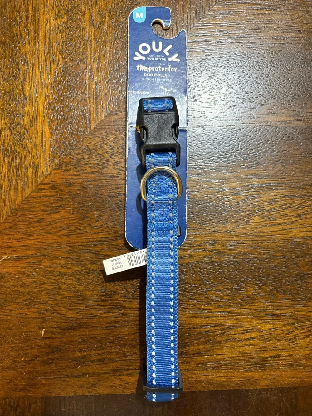Nylon Reflective Dog Collar - Blue